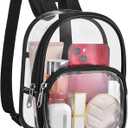 USPECLARE Clear Mini Backpack Stadium Approved for Girls, for Concert, Festival, Sport Events&Daily Use (Black)