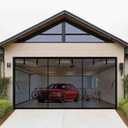 Magnetic Garage Door Screen 18x9ft for 2 Car Garage Retractable, Durable Heavy Duty Fiberglass Screen Mesh with Strong Magnets for Garage Door, Easy to Install (18x9ft Black)