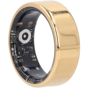 Smart Ring, Fitness Tracking Smart Ring with Charging Case, IPX8 Health Rings for Women and Men for Monitoring Remote Care (9#) (Gold)