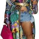 cu4eve Summer Cardigan For Women Lightweight Satin Open Front Long Kimono Swimsuit Cover Ups Silk Robe Plus Size