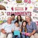 Happy Grandparents Day Backdrop Pink Grandparents Ever Photo Backdrop, 7X5FT