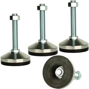 Heavy Duty Leveling Screw Leg,Leg Leveler 3.14" Dia Base,Adjustable Leveling feet M16 Thread, 2600 Lb Capacity,Capacity for Workbench, Machine, Cabinet, (D80xM16x100,4 Pcs,Black)