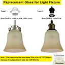 Glass Shade Replacement for Ceiling Fan, 4 Pack Vintage Farmhouse Glass Covers for Light Fixtures Chandeliar Vanity Lighting, Tea Stain Color 2 1/8" Fitter Size