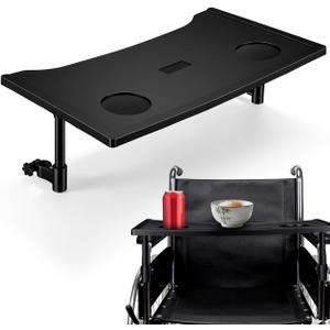 Wheelchair Tray Table with Cup Holder for Adults Folding Dining Table Board