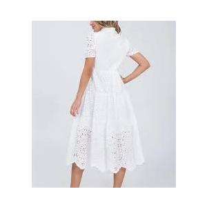 The Beauty North Eyelet Dress, Eyelet Dresses for Women 2025, Women Summer Ruffle Hem Floral Lace Eyelets Dresses,small