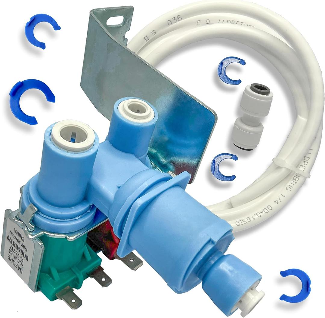 Upgraded W10408179 W10179146 Refrigerator Water Inlet Valve Compatible with Whirlpool Kenmore KitchenAid Maytag IKEA,Replacement For IMV708 W10408179VP 2188746 2186486 2315534 2304757 2205762 2188708