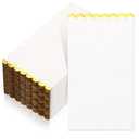 Janlaugh 50 Pcs Scalloped Cocktail Napkins with Gold Foil Edge Thick Paper Disposable Napkins Pastel Party Beverage for Wedding Dinner Birthday Party(White,7.9 x 4.3 Inch)