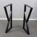 MBQQ Furniture Legs 35" Height 15" Wide Rustic Decory K-Shape Table Legs,Heavy Duty Metal Desk Legs,Dining Table Legs,Industrial Modern, DIY Iron Bench Legs, H35"x W15"