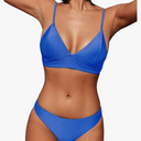 CUPSHE Women Bikini Set Solid Color Sexy Triangle Two Piece Swimsuit M