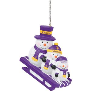 FOCO NFL Unisex-Adult NFL Team Logo Sledding Snowman Holiday Christmas Tree Ornament (One Size, Team Color)