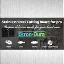 Stron-Dura Cutting Board, Stainless Steel Cutting Board, Foodgrade Cutting Boards for Kitchen, Titanium Cutting Board for Meat,Fruit, Vegetables, Double Side Use, Odor free, M, 13.4" * 9"
