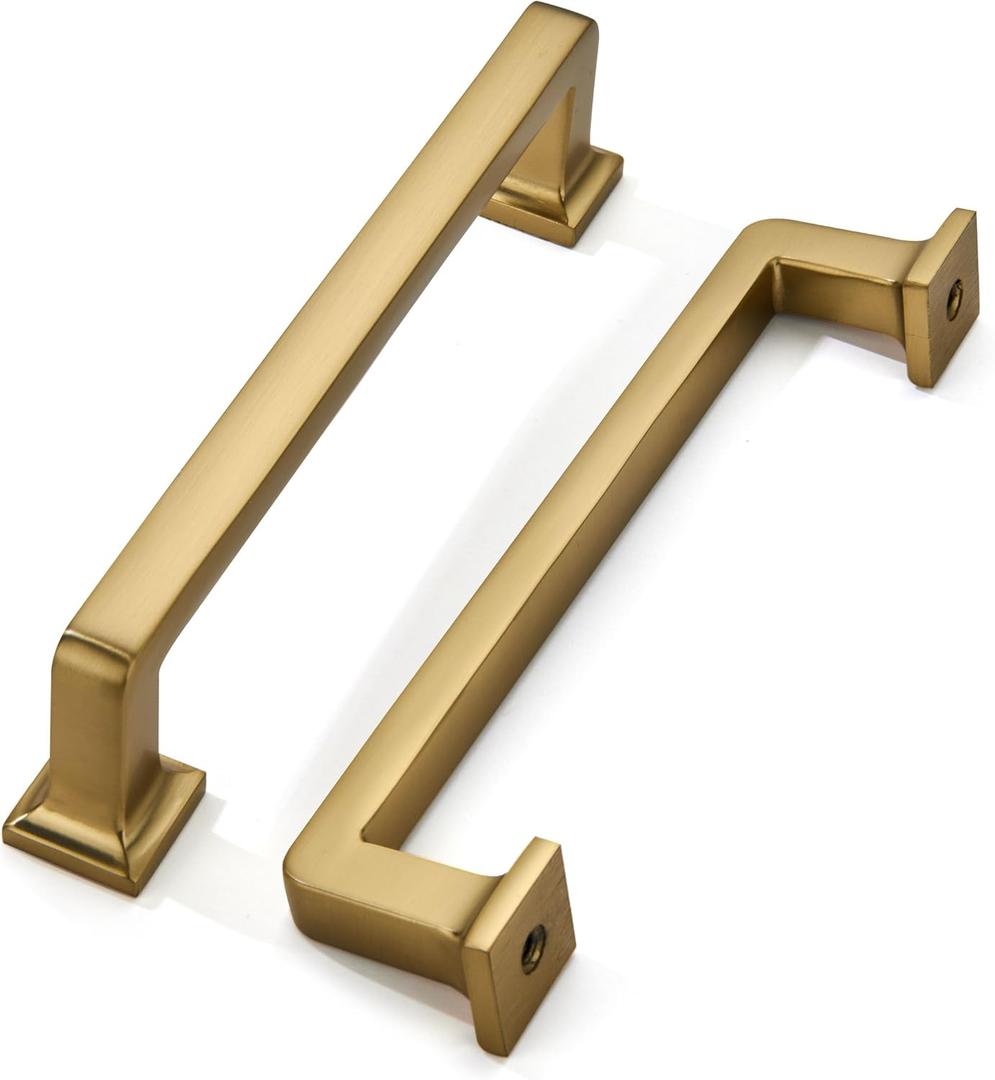 khtumeware 2 Pack Champagne Bronze Cabinet Pulls, 5 Inch(128mm) Hole Centers Cabinet Handles Kitchen Hardware Straight Bar for Cabinets and Drawer Pulls (5"(128mm) Hole Center)
