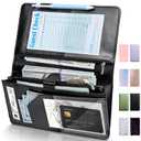 Forvencer Server Book High Volume, Expandable Waitress Book with 2 Zipper & Magnetic Pocket,5"9", Server Books for Waitresses, Waitress Accessories, Fits Restaurant Check, Waitress Apron (Black) (Extended Version)
