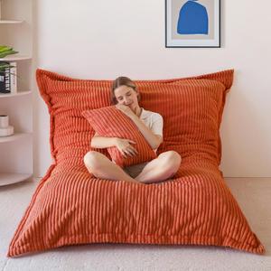 MAXYOYO Giant Bean Bag Chair with Pillow, 3 in 1 Convertible Bean Bag Chair, Full