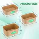 100 Pack 17oz 29oz 34oz Disposable Kraft Paper Bowls Without Lids Paper Food Container Meal Prep Container Rectangle Leakproof Takeout Bowl for Hot Cold Soup Salad Microwave Safe