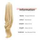 Ponytail Extension,Hair Extension Ponytail 20" Long Claw Hair Extension Synthetic Wavy Straight Hairpieces Ponytail Clip in Ponytail Wig Daily Fluffy Pony Tail for Women(Light Honey Blonde)