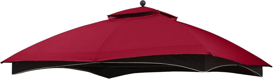 MASTERCANOPY Replacement Canopy Top for Lowe's Allen Roth 10x12 Gazebo #GF-12S004B-1 (Burgundy,Polyester)