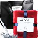 Waterproof Blanket King Size, Red & Black, 82x82"- Water Proof and Stain Resistant Blankets for Couples Bed Intimacy, Fleece Moisture Absorbent, Layered Sheet Protector, Leakproof Protective Top Cover