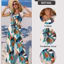 Lepunuo Women Summer 2 Piece Outfits Cap Sleeve V Neck Belted Crop Tops Casual Wide Leg Pants Matching Sets Travel Outfits (Blue, XL)