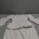 R.Vivimos Women Summer Half Sleeve Cotton Ruffled Vintage Elegant Backless A Line Flowy Long Dresses (White, Small)