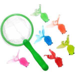 TOYANDONA Bath Toys for Toddlers - Bathtub Toys Fishing Net with 6pcs Floating Fish for Kids Babies Water Play Swimming Pool Bath Shower Fishing Game