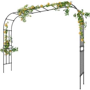 BUKLIYN Garden Arch Trellis - Length: 126in, Height: 94.5in Garden Arch Arbor Trellis for Climbing Plants Outdoor - Garden Arch for Lawn, Party, Ceremony, Wedding Decoration