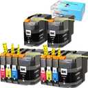 LC20E XXL Ink Cartridge Replacement for Brother LC20E LC-20E Ink Work for Brother MFC-J985DW MFC-J775DW MFC-J5920DW Printer,10 Pack (10 Pack (4Black, 2Cyan, 2Magenta, 2Yellow))