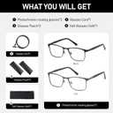 Reading Glasses Men Photochromic Blue Light Blocking Readers Wide Frame Style Metal Frame Tinted Eyeglasses PT2407
