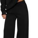 PRETTYGARDEN Womens Sweatsuits 2 Piece Set 2026 Casual Winter Long Sleeve Hoodie Loose Wide Leg Sweatpants Fall Tracksuit (X-Large, Black)