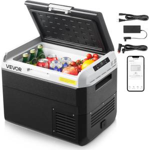 VEVOR 12 Volt Car Refrigerator, 31.7QT/30L Car Fridge, Portable Electric Cooler with -4~68 Adjustable Temperature, 12/24V DC and 100-240V AC Compressor Freezer for Outdoor, Camping, Travel, RV
