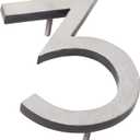Montague Metal Products MHN-10-F-BK2-3 Solid Brushed Aluminum Modern Floating Address House Numbers, 4", Satin Nickel Powder Coated Black Two-Tone