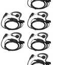 Retevis Case of 10, Two Way Radio Earpiece with Mic Single Wire Earhook Headset for RT22 RT21 RT68 RT68H H777 H777H RT86A RT86S, Compatible with Pxton Baofeng BF-888S BF-T26 Kenwood Walkie Talkies
