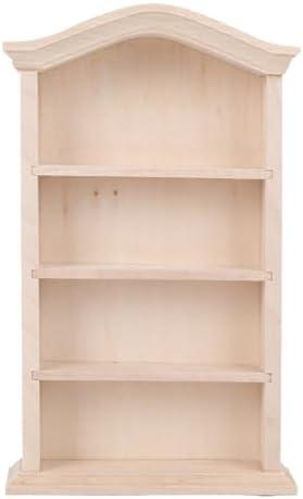WQAPVHBG 1:12 Miniature Bookcase for Mini Books, 6.2 x 3.7in Dollhouse Bookshelf, Wooden Miniature Bookshelf Decoration as Accessory for Miniature Gardens and Window Displays
