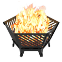22.5 Inch Portable Plug Fire Pit for Camping, Detachable Outdoor Wood Burning Firepit with Travel Bag for Outside Patio Heating, Picnic, Bonfire and BBQ, Diagonal Hollow Style