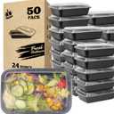 Meal Prep Containers With Lids, to Go Food Containers BPA Free, Stackable, Leak Resistant, Bento Box, Microwave, Dishwasher, Freezer Safe (24, ounces)