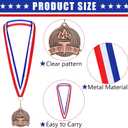 Landical Gold Silver Bronze Medals Bulk 2" Torch Award Medals with Neck Ribbon Metal Winner Awards for Adults Competitions Sports Football Basketball Tennis Events Party Tournaments Prizes