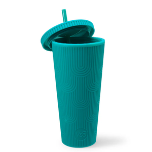 MERMAID SCALE MATTE TUMBLER- TEAL