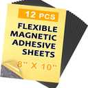 12PCS 8 x 10 Inch Cuttable and Flexible Magnet Sheets with Adhesive to Create Flexible Magnet Self-Sticky Sheets for Whiteboard,Fridge