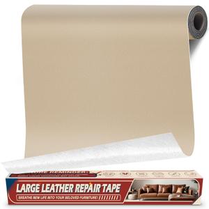 Leather Repair Tape Patch, 17" x 79" Self Adhesive Leather Patches for Furniture,Vinyl Repair Kit for Car Seat, Couch, Chairs, Boat Seat, Sofa Beige