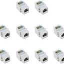 10PCS Cat5e Tool Free Keystone Jack Connector Adapters RJ45 Cable Network Information Panel