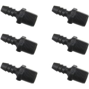 Fachmann 6PCS Plastic Hose Barb Fitting, Male Thread connector pipe fitting (1/4" Barb x 1/4" NPT Male)