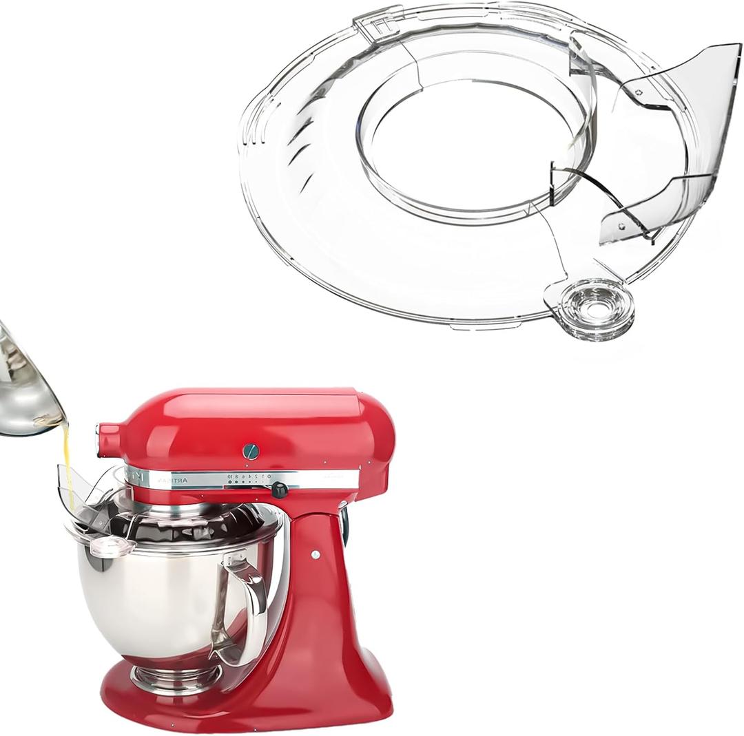 Pouring Shield for KitchenAid Tilt Head 4.5-5QT Stainless Steel (Only),Safety Pouring Shield,Splatter Guard for kitchenaid mixer bowl,Kitchen Aid Stand Mixers,kitchen aid Accessories and Attachments (Transparent)
