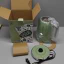 SUSTEAS Electric Kettle - 57oz Hot Tea Water Boiler with Thermometer, 1500W Fast Heating Stainless Steel Pot, Cordless LED Indicator, Auto Shut-Off & Boil Dry Protection, Retro Green