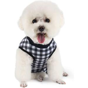 Etdane Dog Recovery Suit for Female Male Dog Onesie for Surgery Dog Surgical Suit After Spayed Dog Neuter Body Suits Fit Medium Dog with Pee Hole Black Plaid/Medium