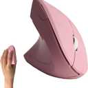 Urby Left Handed Mouse, Vertical Left Handed Ergonomic Wireless Mouse, Ideal for Lefty Users, Gaming & Office Use, Compatible with Windows/macOS/iPadOS. Pink