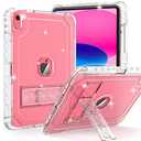 ZoneFoker Case for iPad A16 11th Generation 11 Inch 2025 / 10th Gen 10.9 Inch Case 2022, Heavy Duty Shockproof Rugged Protective Translucent Cover with Pencil Holder Kickstand, Clear Glitter