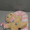 Yalikop 2 Pcs Christmas Gingerbread Man Cane Pillow Christmas Plush Throw Pillow Decorations Couch Sofa Decor Plush Stuffed for Home Winter Holiday Party Decoration (Pastel)