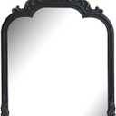 Black Arched Wall Mirror, Antique Baroque Wall Mirror Decoration, Fireplace/Entrance/Living Room/Bedroom/Kitchen/Farmhouse/Bathroom Home Decor(Black)
