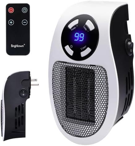 5 Wall Space Heater 450W Remote Portable Electric Heater with Programmable Adjustable Thermostat, Overheat Protection, Precise LED Display, ETL Certification Safe Heater for Office Dorm Room