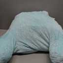 Nestl Reading Pillow with Shredded Memory Foam, Designed for Sitting Up in Bed and Couch, Back and Arms Adjustable Support for Adult & Teens Backrest Pillows for Reading with Washable Cover Light Blue